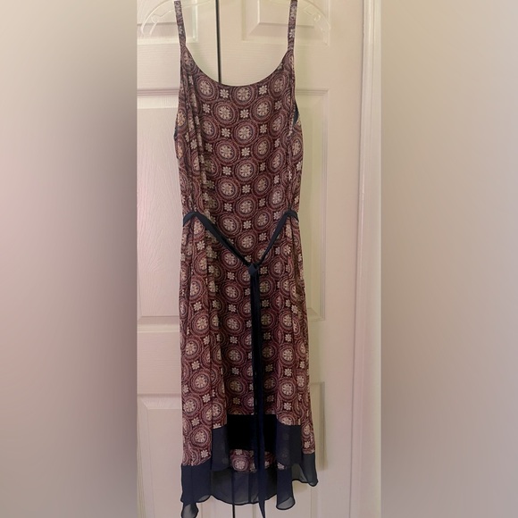 Orange & Navy High Low Dress 14/16 - Picture 1 of 3